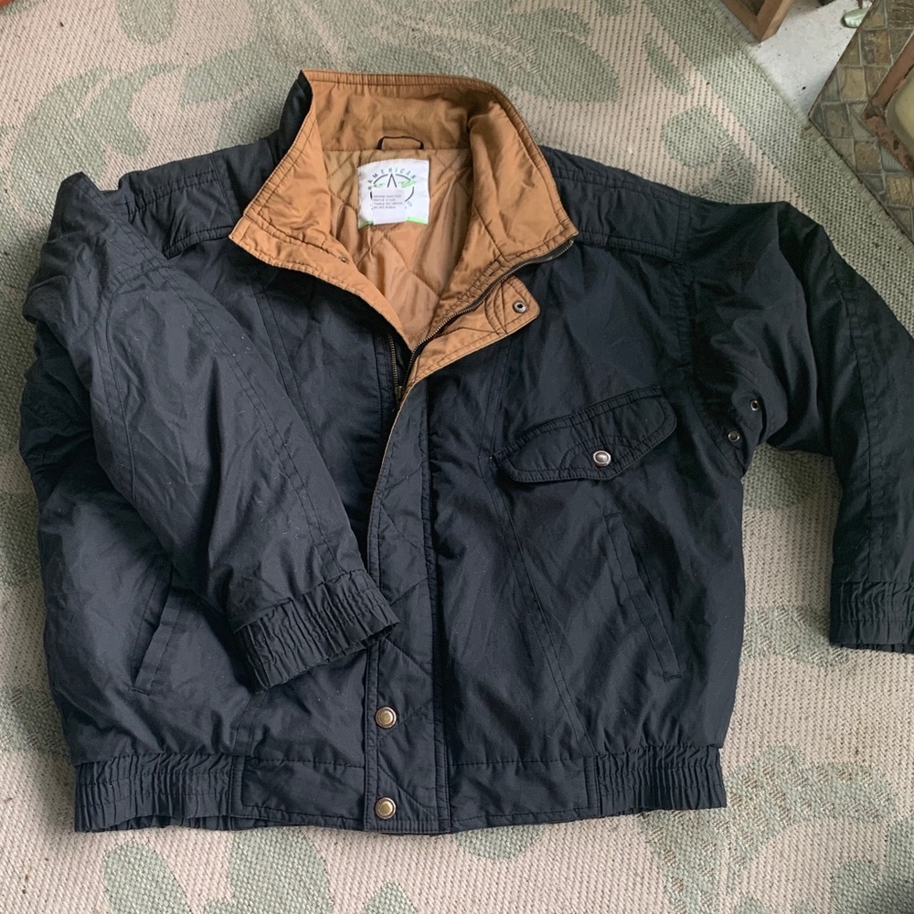 Vintage American Weekend Jacket Mens X-Large Brown & Black Insulated